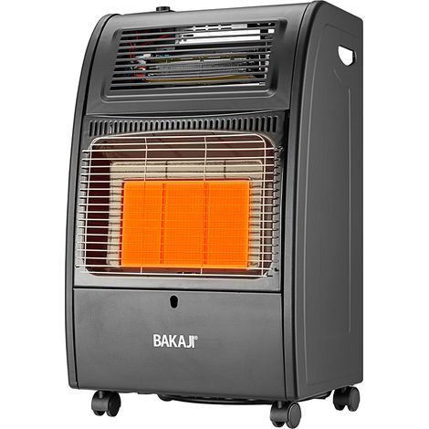 Stufa a Gas Portatile 2in1 in Metallo Nero Termostufa Infrarossi 3 elementi GH09
