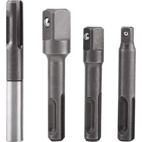 4Pcs 1/4" 3/8" 1/2" SDS Bit Holders, Magnetic SDS-Plus Screwdriver Extension Adapters (1/5)