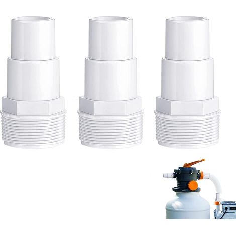 Adaptateur pour tuyau d’arrosage ∅ 32/38 mm Raccord Piscine Connexion filetée standard de 1-1/2 pouce, Adaptateur de tuyau d'aspirateur pour Hayward SPX1091Z7 ou SPX1091Z4 (3 pièces) (1/5)
