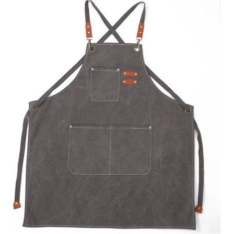 Tablier - Toile Impermeable - 78 x 68 cm - 3 Poches - Ajustable Avec Cordon - Pour Barbecue Jardinage Bricolage Charpente - 1 Unite (1/4)