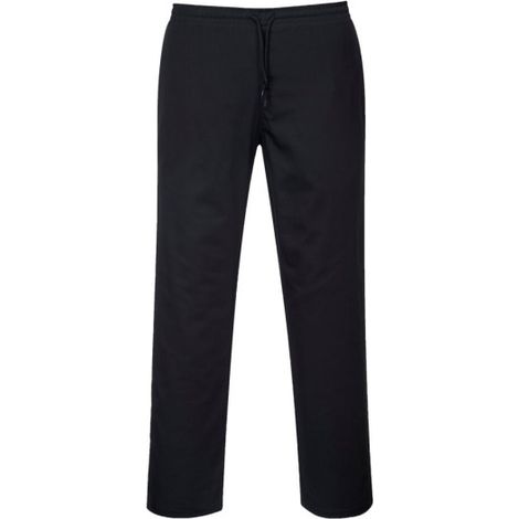 Pantalón de cocina cintura ajustada con cordones, Regular C070 S Negro (1/4)