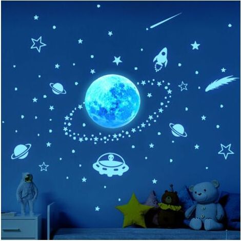 Leuchtende Planetenaufkleber, leuchtende Sterne, Solar-Deckenaufkleber, fluoreszierende Galaxien-Wandaufkleber, Dekoration für Babyzimmer, Kinderzimmer, Mädchenzimmer, Jungenzimmer (1/5)
