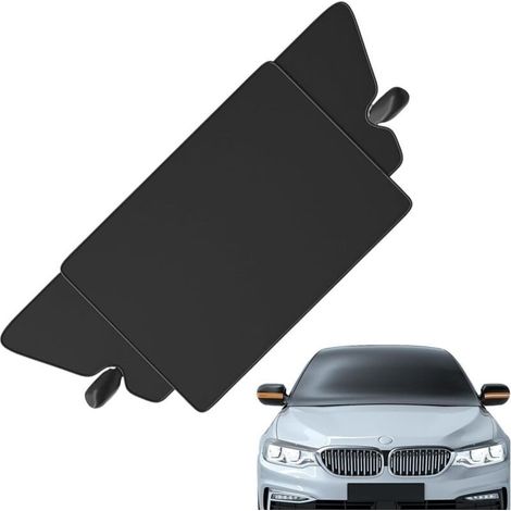 Housse antigel pour Pare-Brise,Pare-Soleil de Voiture Pliable avec couvercles de rétroviseurs latéraux et Bandes d'avertissement réfléchissantes - Couverture de Pare-Brise de Voiture (1/4)