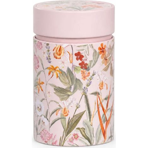 Boîte à thé rose fleurs 150 g double couvercle (1/3)