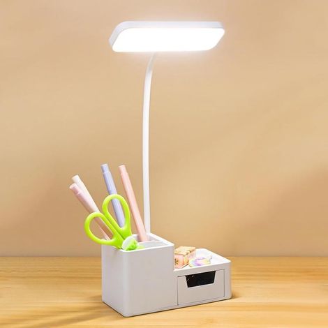 Lampe de Bureau LED Enfant Tactile Porte-Stylo Tiroir USB 3 Modes Lecture (1/5)