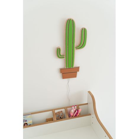 Lampada a forma di cactus in legno per la cameretta dei bambini - lampada da notte per bambini - tupti.lights (1/5)