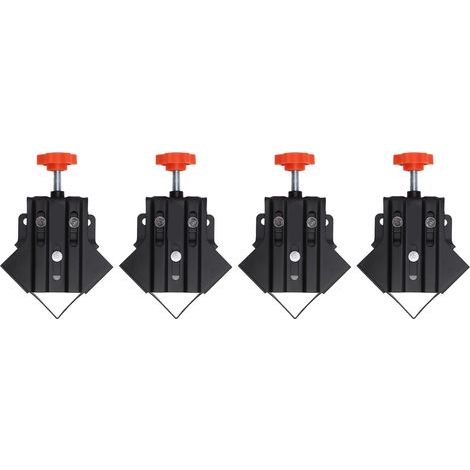 Pinces d'angle fermées pour le travail du bois, Angle droit de 90 degrés avec mâchoire pivotante réglable, outil de serrage en acier inoxydable 4 pièces (1/5)