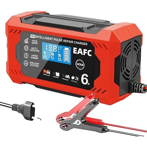 Cargador de batería para coche, eficiencia de 6A, pantalla LCD inteligente, estilo B (1/2)