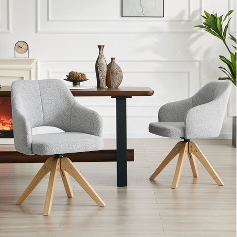 2er-Set Esszimmerstuhl Drehstuhl mit Armlehne OKMYHOME (1/5)