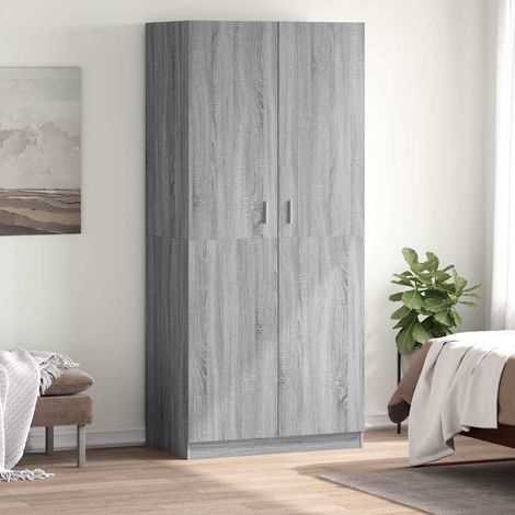 Garde-robe Meuble de Rangement - Style Contemporain Sonoma gris 90x52x200 cm Bois d'ingénierie BV665670 - BonneVie (1/5)