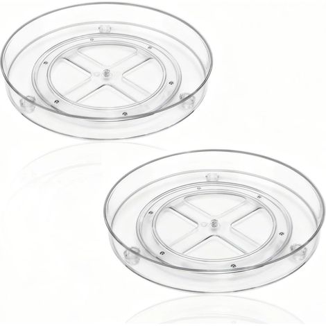 CCYKXA Pieces 360° Rotating Spice Rack Rotating Fridge Tray Transparent Rotating Spice Tray 235 cm Diameter for Storing Cosmetics Spices Small Tools (1/5)