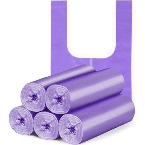 100 pcs. thick plastic garbage bags with handles – non-toxic and odorless