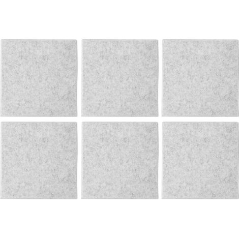Panneaux Acoustiques 6 Pièces en Fibre Polyester, Isolation Phonique, Insonorisant, Ignifuge, Mousse Absorbante (Gris Argenté) (1/5)