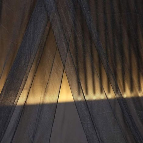 Moustiquaire de lit, grand rideau de lit suspendu, moustiquaire cryptée, convient aux lits simples à king size, noir (1/5)