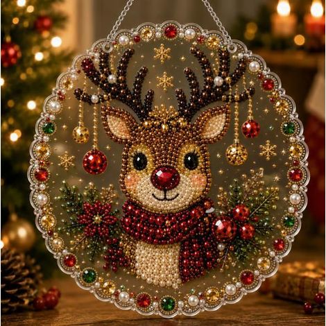 MegaHaustechnik Verwaltungs-GmbH - Kit de décoration de Noël en perles à faire soi-même - C - 20 x 20 cm
