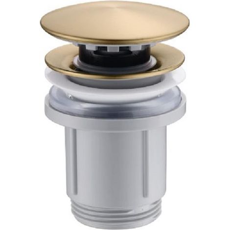 Imex – Bonde de lavabo CLIC CLAC – Or brossé – Diamètre 33-42 mm – Hauteur 66.5 mm – Mécanisme automatique – Montage rapide (1/2)