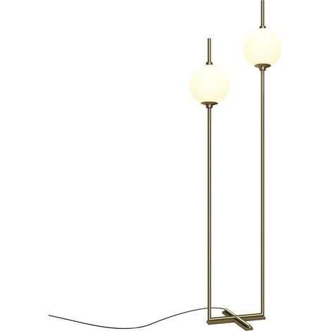 Maytoni The Sixth Sense Lampadaire moderne à bras multiples en laiton 3000 K 950 lm abat-jour blanc