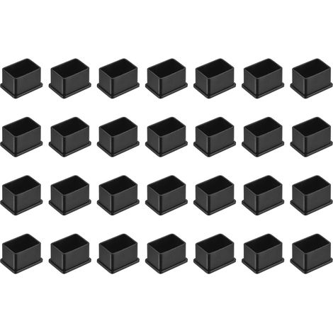 28 Pièces Bouchons Carrés en Plastique pour 20x30mm Noir (1/5)