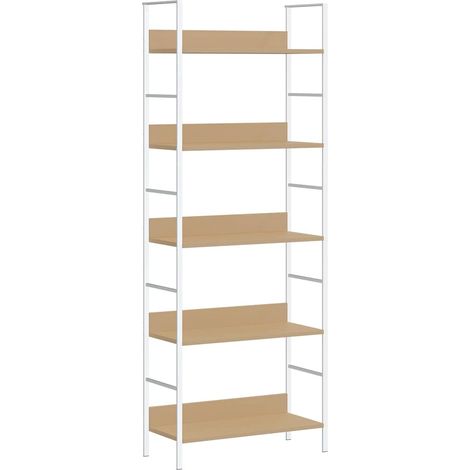 Bibliothèque à 5 niveaux, Étagère de Rangement, Meuble pour Dossier, Armoire de Rangement Chêne 60x27,6x158,5 cm Aggloméré AXZ98573 (1/5)