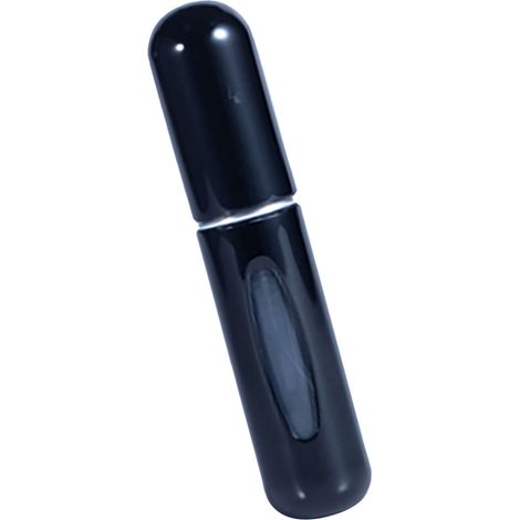 Lot de 6 vaporisateurs de parfum rechargeables, flacons vaporisateurs vides en métal noir brillant, étanches et visibles, idéaux pour les voyages (5 ml). (1/5)