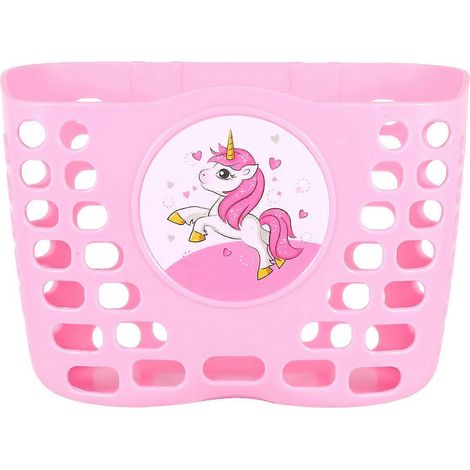 Paniers en plastique pour vélo enfant, à suspendre pour le rangement, lot de 2, rose (1/5)