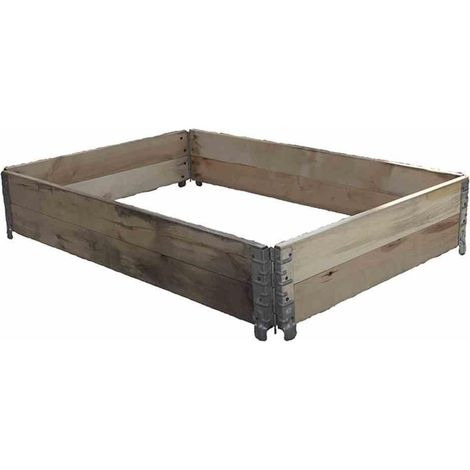 Hochbeet stapelbar 80 x 60 x 19,5 cm, natur verzinkte Scharniere (1/4)