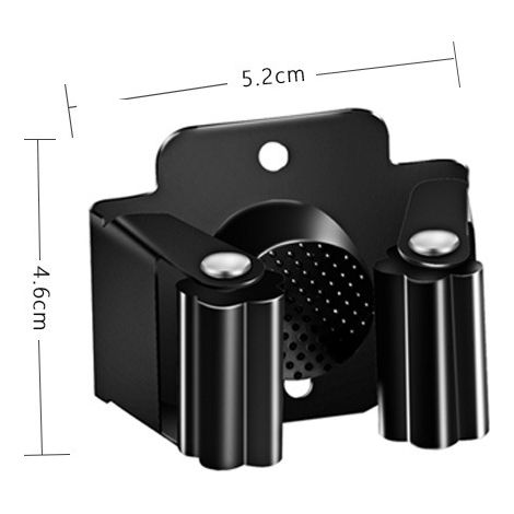 Juego de 12 soportes de pared para escobas - Fabricados en acero inoxidable resistente - Incluye tornillos - Para jardín y exteriores - Color negro (1/4)