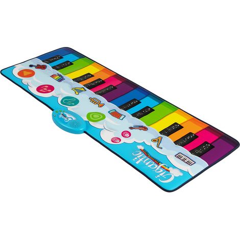 Tapete de piano infantil de 120 x 47 cm plegable ideal para viajes con música incorporada diseño colorido fabricado en PE 200014248