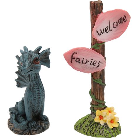 Statuette Dragon Miniature en Résine pour Jardin, Balcon ou Pelouse - Décoration Féerique (1/5)