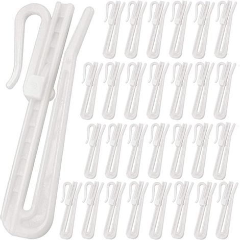 Pince pour Rideaux 50 Pcs Rideaux Crochets réglable Rideau à Clipser pour Rideaux Accessoires (1/5)