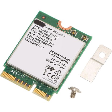 Carte réseau M.2 AX211NGW M.2 KEY E CNVio 2 Triple fréquence 802.11ac BT5.2 Carte adaptateur WiFi sans fil pour Windows 10 (1/5)