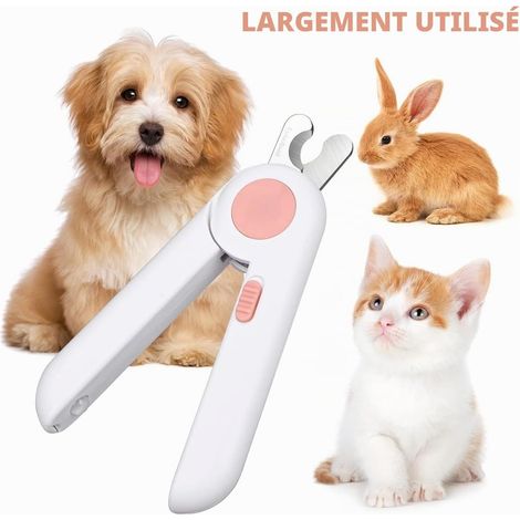 Coupe-Ongles Chien Chat, Professionnel Coupe Ongles pour Animaux avec Lumière LED et Lime à Ongles et Protection aux Éclaboussures, Chien Toilettage Coupe Ongles Ligne de Sang LED Sécurité (1/5)