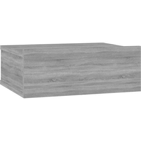 Mesita de noche de pared con cajón 40 x 30 x 15 cm madera de ingeniería gris DEC033930 (1/5)