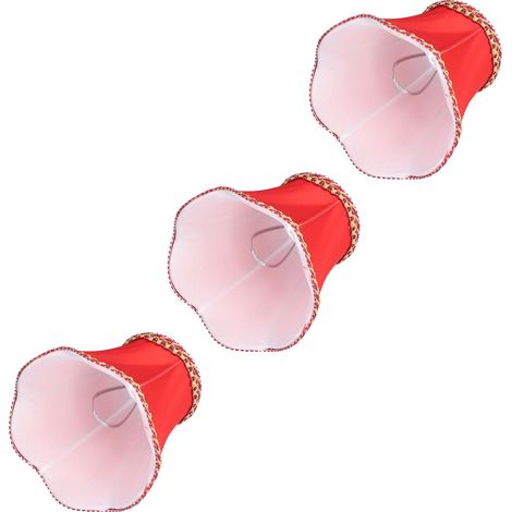 Lot de 3 abat-jour en tissu E14, abat-jour à pince modernes pour appliques murales, lampes à bougie et suspensions, rouge (1/5)