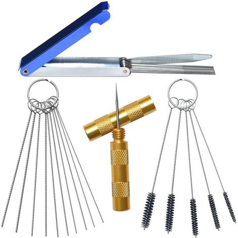 Kit de nettoyage de carburateur avec aiguilles et brosses pour motos, ATV, mobylette, soudeur, tronçonneuse, pulvérisateur (1/5)