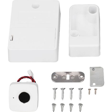 Serrure à empreinte digitale pour tiroir Modèle intelligent Déverrouillage rapide 0.5s USB rechargeable Blanc ABS (1/5)