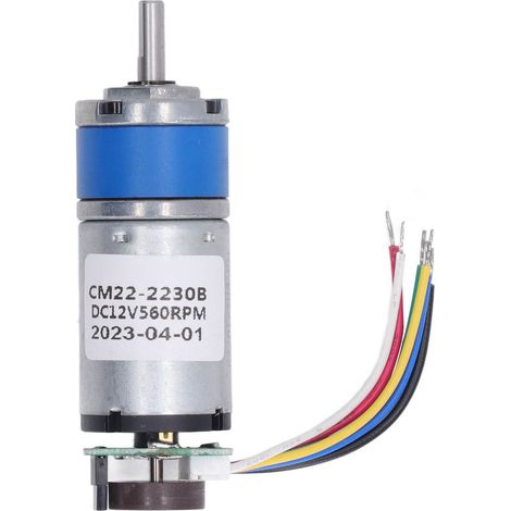 Moteur à courant continu 12V réducteur de vitesse 560 tr/min, moteur planétaire 22 mm avec encodeur pour machine (1/5)
