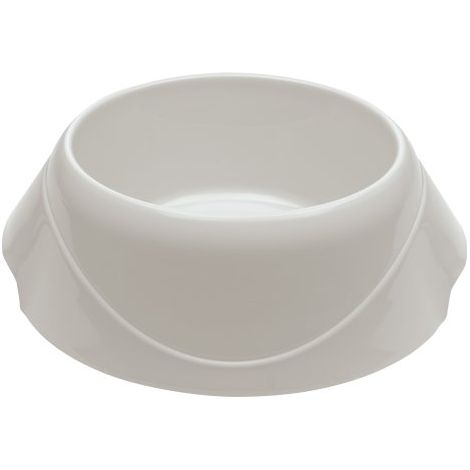 Ferplast MAGNUS Ciotola in plastica pesante, in vari colori e misure. Variante 1 - Misure: 24 x 25.5 x h 8.5 cm - 1.2 L - Bianco (1/3)