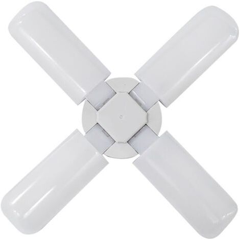 Plafonnier LED de garage à intensité variable, 6000 lm 6500 K E27/B22 Plafonniers de garage LED avec 4 panneaux réglables pour garages, atelier, intérieur, extérieur, atelier et entrepôt (1/5)