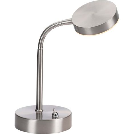 Lampada da tavolo, lampada da scrivania, luce da lettura, LED Flexo, orientabile, color acciaio (1/5)