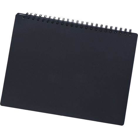 Classeur pour partitions musicales, grand format, PVC noir, pochette de rangement de feuilles, capacité élevée, idéal école, bureau et maison. (1/5)
