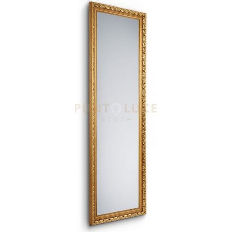 SONJA SPECCHIO DA PARETE CON CORNICE LAVORATA CON GANCI X INSTALLAZIONE ORIZZONTALE E VERTICALE 50X150CM ORO