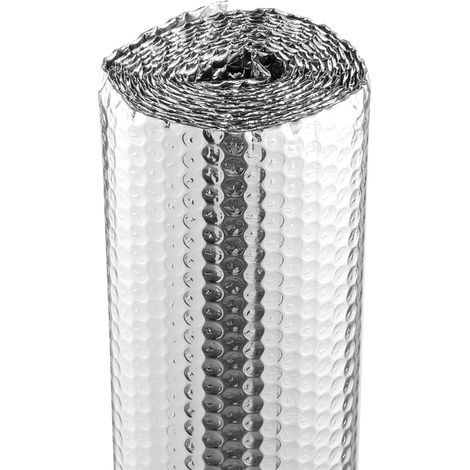 VEVOR Double Reflective Insulation Roll, Air Bubble Film Radiant Barrier, 3.2 mm 48 in x 10 ft, Double-Sided Aluminum Foil Bubble Heat Reflective Shield, Thermal Insulation Roll for Window RV Roof (1/5)