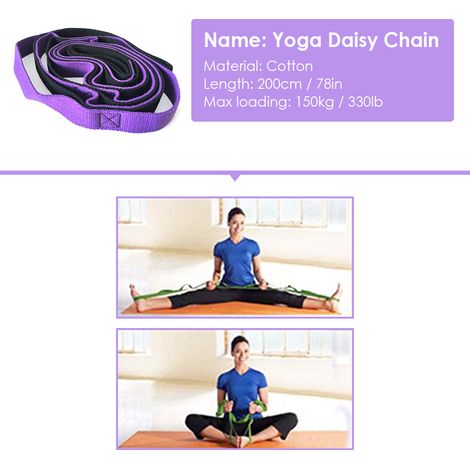 Chaînes de marguerite de Yoga, sangle multi-boucles, bande d'étirement non élastique pour Pilates, danse, thérapie, gymnastique (1/5)