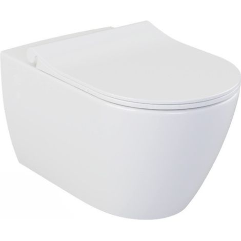 LIVEA Bello Wc sospeso senza brida + Sedile anticaduta, Bianco (BelloRimless) (1/3)