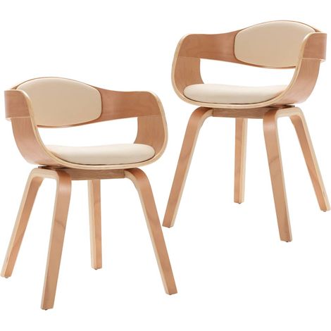 Maison Exclusive - Esszimmerstühle 2 Stk. Bugholz und Kunstleder