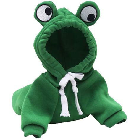 Vêtement pour animal de compagnie – Sweat à capuche transformable motif grenouille de dessin animé – Vert, taille S (1/5)