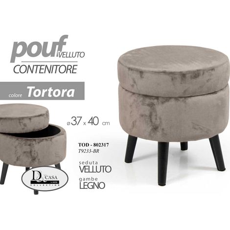 Pouf contenitore tortora apribile cm 37 x 40 h (1/4)