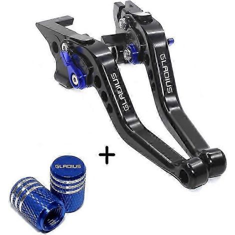 Für SFV650 GLADIUS 2009 2010 2011 2012 2013 2014 2015 - Hochwertiges neues Motorradzubehör - CNC-gefräster, verstellbarer Brems- und Kupplungshebel (1 Set - Schwarz und Blau)