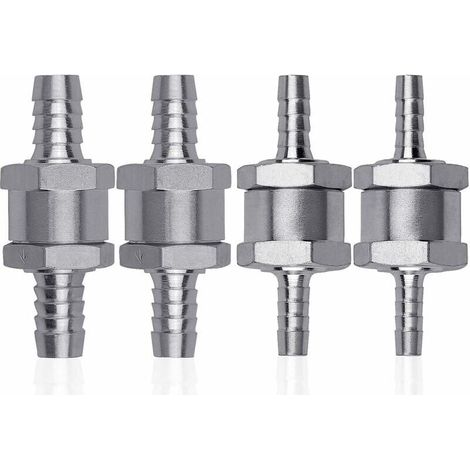 EASYCOMFORT 4 Pcs Clapet Anti-retour Gasoil en Alliage d'aluminium, 6/8/10/12mm Clapet de Carburant avec Flèche pour Essence Diesel Voiture Bateau Moto (1/5)